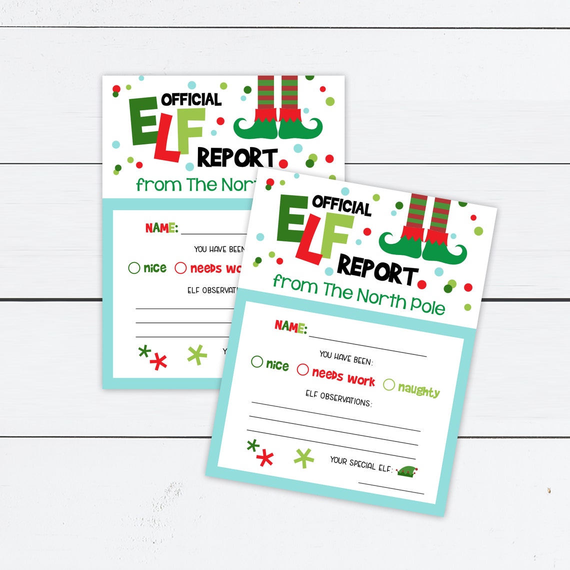 Elf Report Elf Report Card Printable Elf Report Naughty or | Etsy