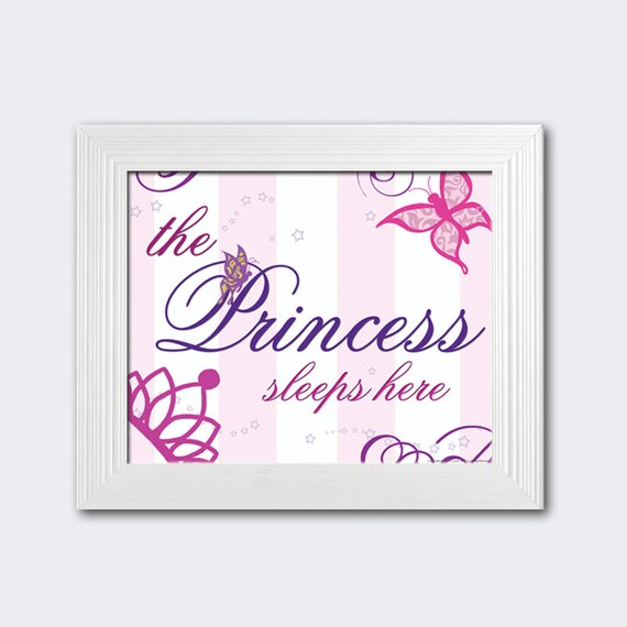 Princess Wall Art Princess Wall Decor Princess Art Bedroom Wall Art Princess Sleeping Sign Princess Sleeps Here Princess Bedroom By La Design Boutique Catch My Party