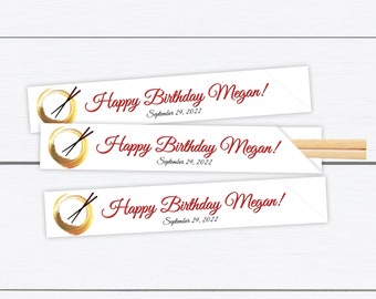 Hibachi Chopstick Sleeves, Hibachi Decor, Hibachi Party Decor, Personalized Chopsticks Party Decor, Japanese Chopsticks, Japanese Restaurant