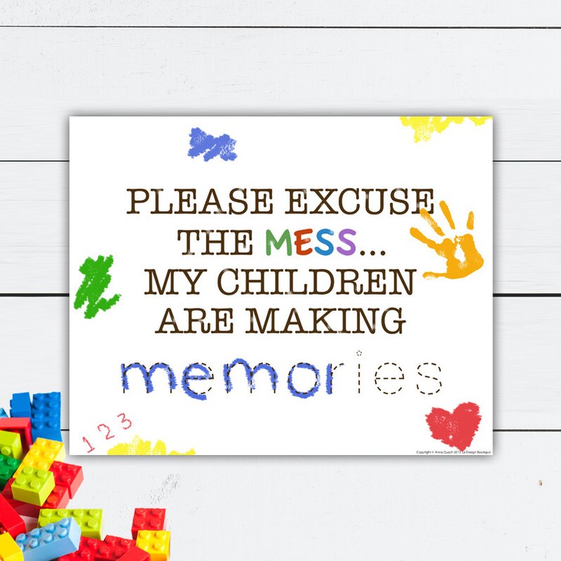 Mom Life, Mom Life Gifts, Mom Life Present, Messy Kids, Excuse the Mess, Gift for Parents, Kid Room Decor, Please Excuse the Mess, Kid Art image 2