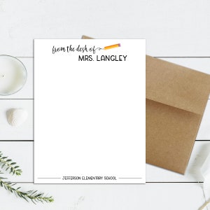 Personalisierte Briefpapierkarten, personalisierte Lehrernotizen, Lehrerstationär personalisiert, Geschenke für Lehrer, Lehreranerkennung, Geschenk