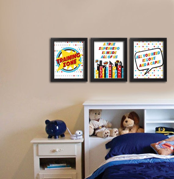 Superhero Wall Art Superhero Decor Superhero Prints Super Hero