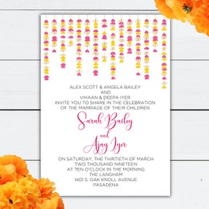 Indian Invite, Indian Wedding Invite, Indian Wedding Invitation, Marigold Invitation, Hindu Wedding, Mehndi, Marigold Flowers, Bollywood