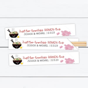 Ramen Party, Ramen Party Chopstick Sleeves, Ramen Party Chopsticks, Noodle Station, Personalized Chopstick Sleeves, Ramen Sign, Noodle Sign
