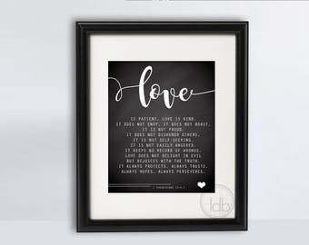 Corinthians Print, Corinthians Sign, Corinthians 13, Love Print, Love is Print, Love is Patient Love is Kind, Printable Love Quote, Love