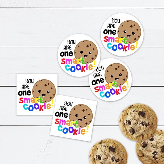 Smart Cookie, One Smart Cookie Tag, Smart Cookie Sticker, Back to School Label, Teacher, Graduation Favor Bags, Printable, PNG, SVG Il_570xn