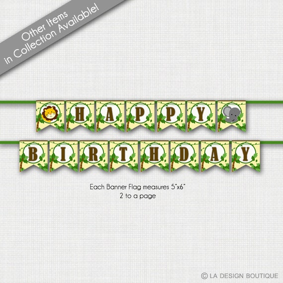 Safari Birthday, Safari Birthday Banner, Safari Birthday Decorations, Jungle Birthday, Jungle Birthday Party, Jungle Birthday Banner, Zoo Il_570xn