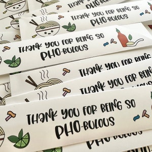 Pho Chopstick Sleeves, Chopsticks Personalized, Vietnamese Wedding, Pho Birthday, Pho Party, Vietnamese Print, Phobulous, Chopstick Sleeves image 5