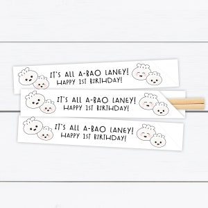 Bao, Bao Dumpling, Bao Bun, Personalized Chopsticks, Chopstick Sleeves, Dim Sum, First Birthday, Bao Theme, Dumpling Birthday, Chopsticks