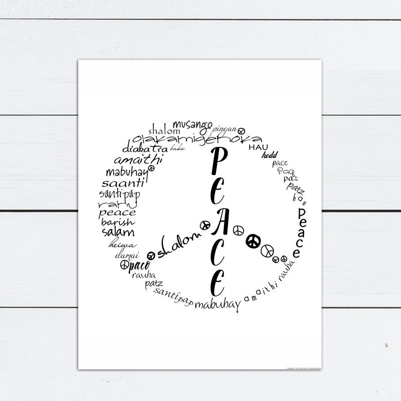 Peace Art Peace Wall Art Peace Sign Wall Art Peace Wall Etsy