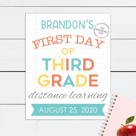 Distance Learning, Distance Learning Sign, Distance Learning Printable, First Day of School Sign, Quarantine Sign, Home School, Virtual Il_570xn