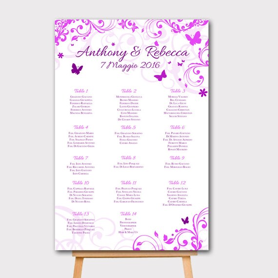 Seating Chart Wedding Sign