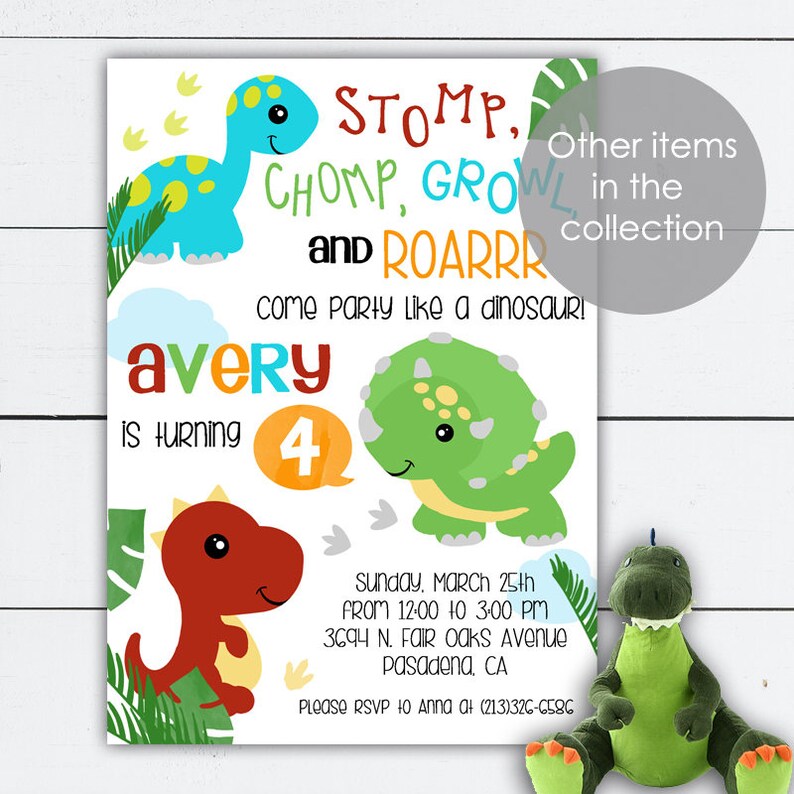 Dinosaur Party Favors Dinosaur Party Favor Tags Dinosaur Etsy