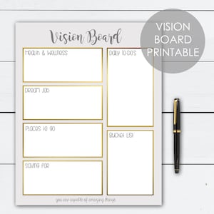 Vision Board Printables, Vision Board, Vision Board Planner, Office ...