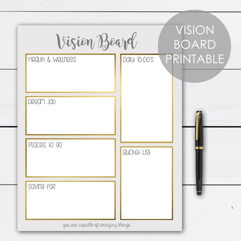 Vision Board Printables Vision Board Vision Board Planner | Etsy