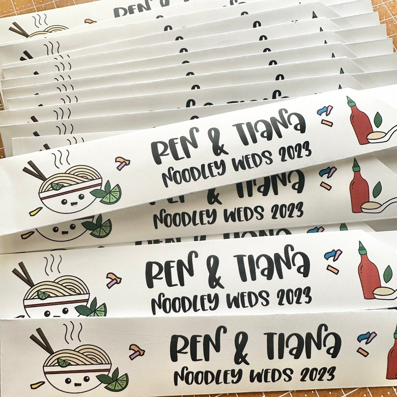 Pho Chopstick Sleeves, Chopsticks Personalized, Vietnamese Wedding, Pho Birthday, Pho Party, Vietnamese Print, Phobulous, Chopstick Sleeves image 6