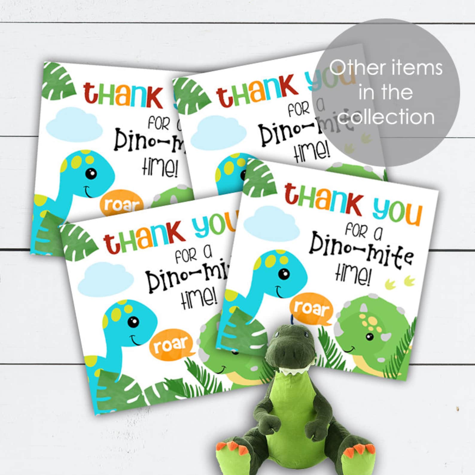 Dinosaur Thank You Dinosaur Thank You Cards Dinosaur Thank Etsy