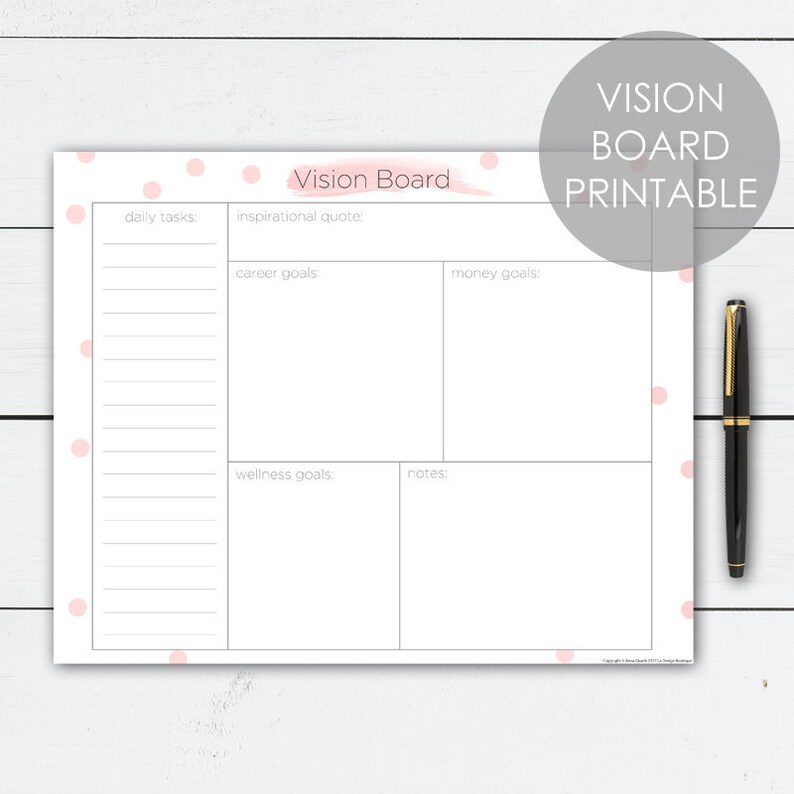 Vision Board Worksheet Vision Board Vision Board Printables Bucket List