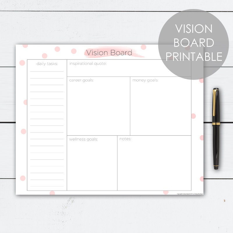 Vision Board Vision Board Frame Vision Board Printables | Etsy