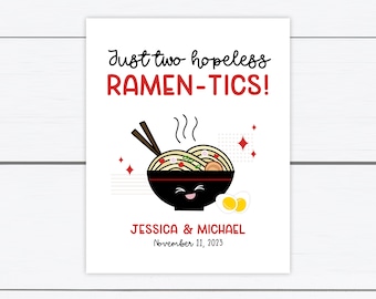 Ramen Sign, Ramen Station Sign, Ramen Bowl Sign, Custom Chopsticks, Personalized Chopstick Sleeves, Hopeless Ramentics, Wedding Sign