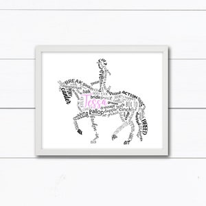 Horse Rider Gifts, Horse Rider Gifts Personalized, Horse Print, Gifts for Equestrians, Equine Gifts, Equine Print, Rider, Equestrian Art