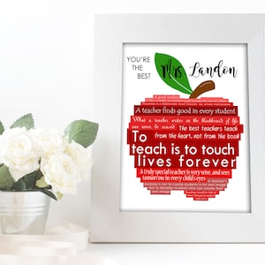 Teacher Appreciation Gift, Teacher Appreciation Gift Personalized, Teacher Appreciation Gift Printable, Teacher Gifts, Best Teacher