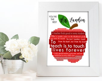 Teacher Appreciation Gift, Teacher Appreciation Gift Personalized, Teacher Appreciation Gift Printable, Teacher Gifts, Best Teacher