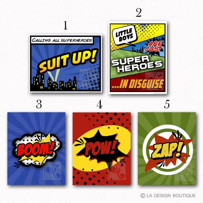 Superhero Wall Art Superhero Decor Supherhero Wall Art Etsy