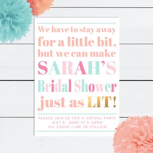 Bridal Shower Virtuale, Invito per Bridal Shower Virtuale, Invito Virtuale, Invito per Bridal Shower, Festa Online, Invito Digitale