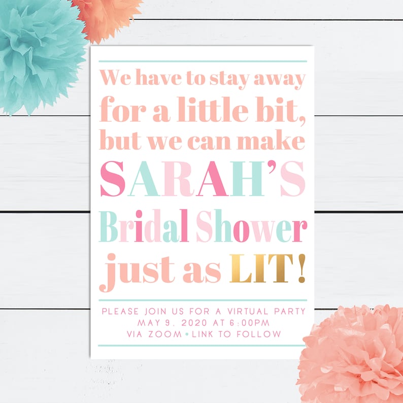 Virtual Bridal Shower Virtual Bridal Shower Invitation Etsy