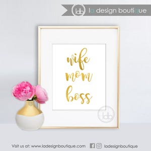 Frau Mom Boss Wand Kunst Büro Dekoration, Büro Kunst, Millennial, Frauen Geschenk, Inspiration Motivation druckbare Wand Kunst INSTANT DOWNLOAD Nur