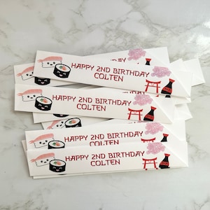 Sushi-Party, Sushi-Stäbchen, Kawaii-Sushi, japanische Party, Sashimi-Party, personalisierte Essstäbchen, lassen Sie die guten Zeiten rollen, Soy Happy