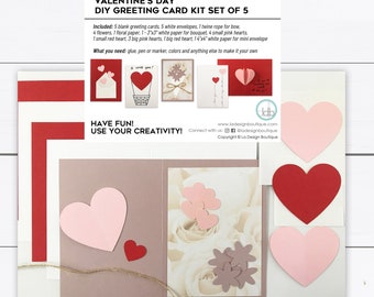 Greeting Card Kit, Greeting Card Kit for Kids, Valentines Day Greeting Card, Greeting Card Set, Craft Cards Making, DIY Valentine Cards