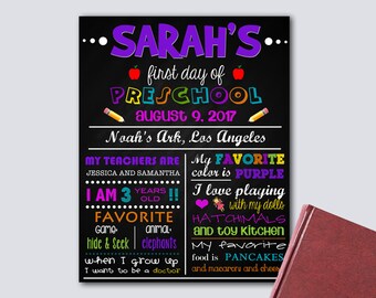 School Printables, Printables School, First Day of School Sign, Last Day of School Sign, Chalkboard School, Preschool Sign Kindergarten Sign