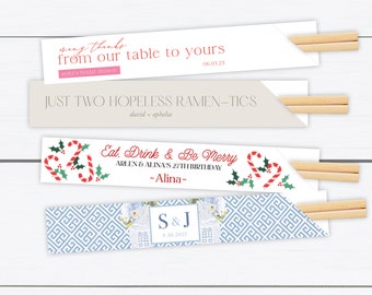 Custom Designed Chopstick Sleeve Holders with Your Design, Logo, or Graphic
