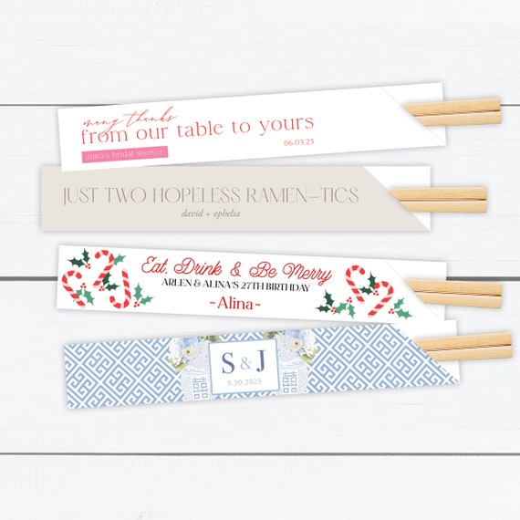 Chopstick sleeves wedding discount