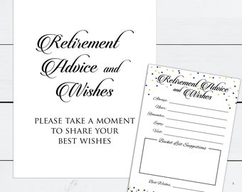 Retirement Ideas, Ideas for Retirement Party, Retirement Wishes, Retirement Wishes Card, Advice and Wishes Cards, Advice Cards, Retired Gift