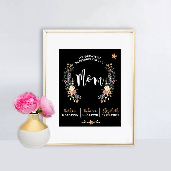 Personalized Mothers Day Gift, Mothers Day Gift, Mom Gift, Personalized Gift, Mom Wall Art, Mothers Day Personalized, Greatest Blessings Il_570xn