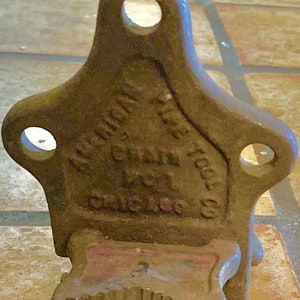Rustic Industrial Pipe Cutter – American Pipe Tool Co. No. 1 – Cast Iron, Chicago – Vintage Tool Decor, Patina Paperweight