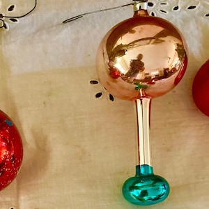 10 Vintage Glas Ornamente, 10 mundgeblasene Glas Ornamente, 10 handbemalte Glas Ornamente, traditionelle mundgeblasene Glas Ornamente