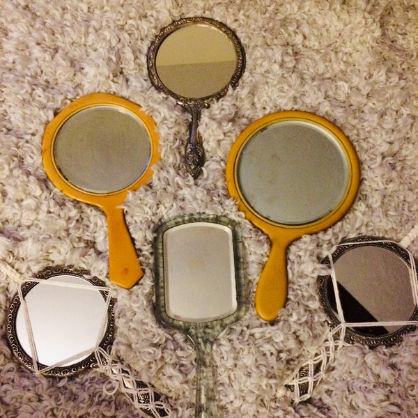 Vintage Vanity Mirrors, Silver Plated, Bakelite, Art Deco