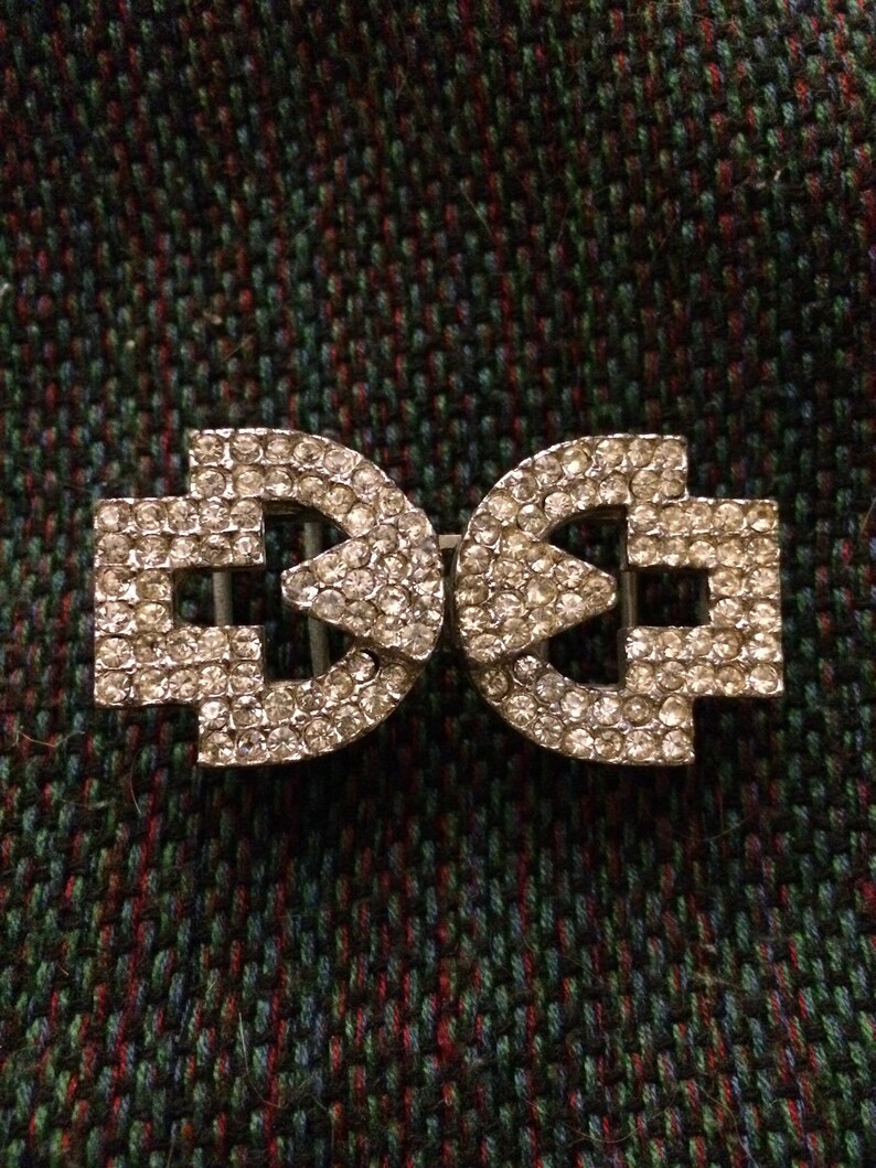 Art Deco Rhinestone Belt Buckle, Pot Metal Wedding Belt Art Deco Rhinestone Belt Buckle, Pot Metal Wedding Belt
