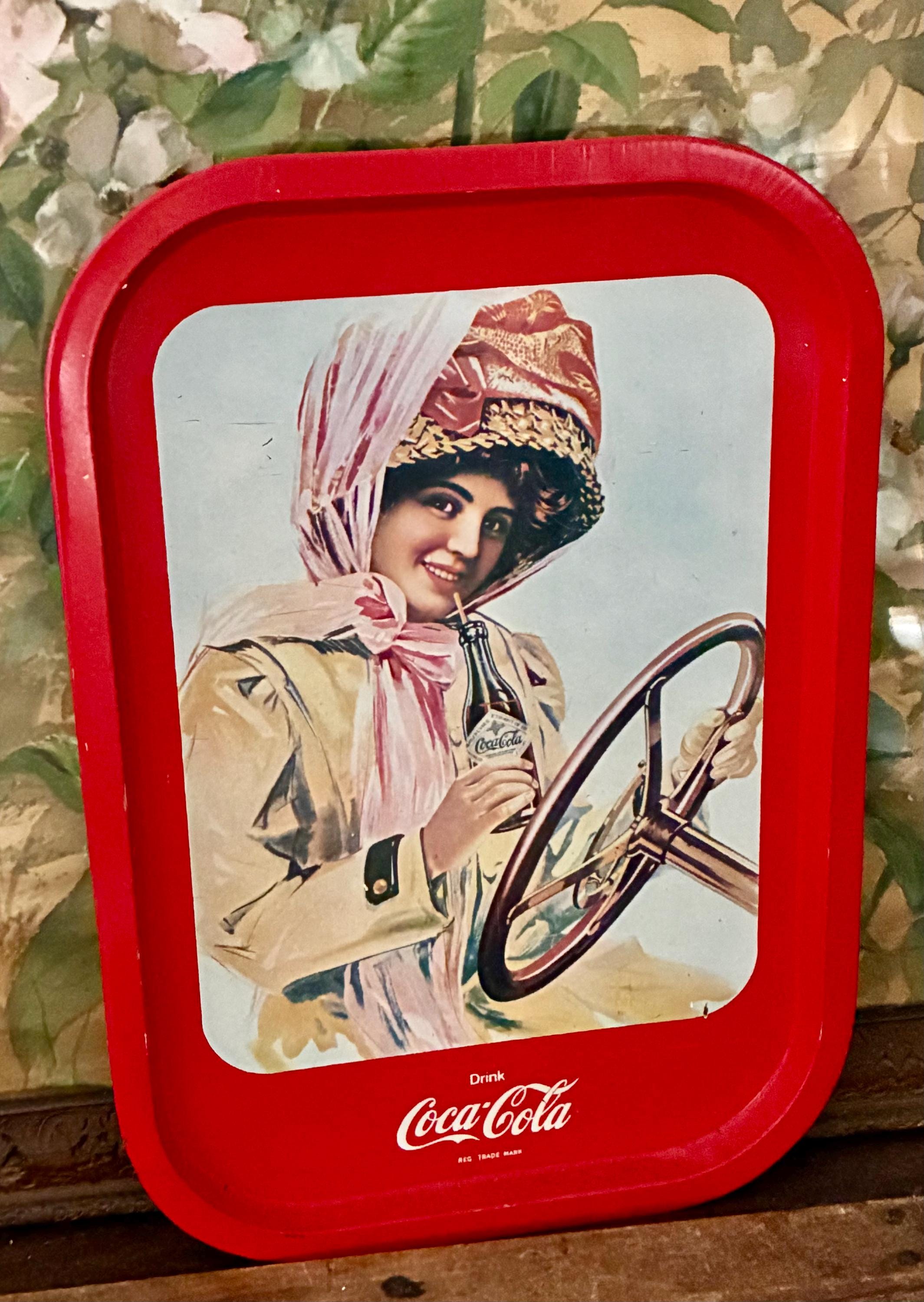 Vintage Coca-cola Tray – 1970s Repro of 1925 Gibson Girl Ad – Red