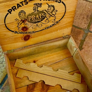 Vintage Wooden Wine Box – Prats Frères Bordeaux Crate – 15x13” French Wine Storage