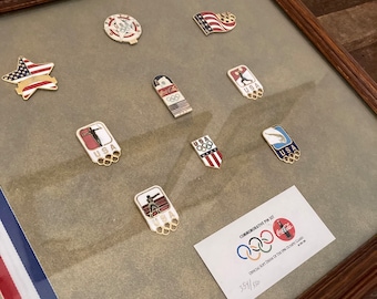 Herdenkingsspeldjes Olympische Spelen Atlanta 1996 – Limited Edition ingelijste set van 9 inch