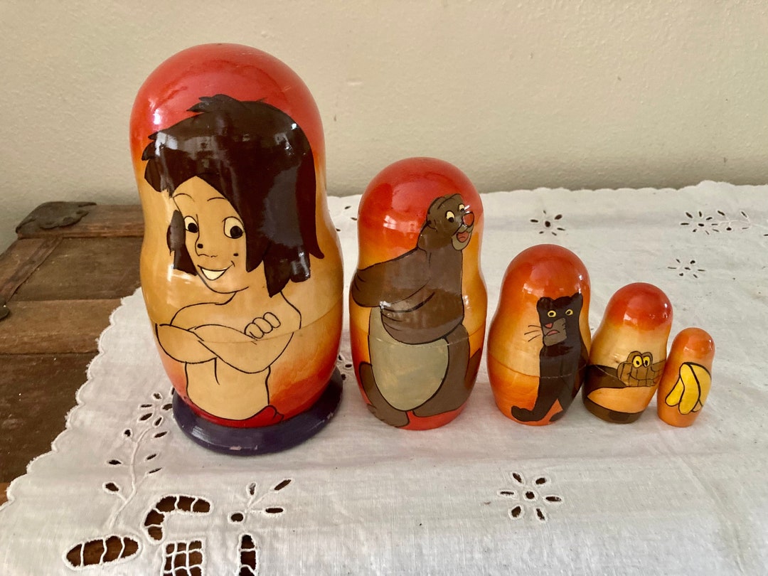 Vintage Disney Jungle Book Nesting Dolls Wooden Jungle Book Etsy
