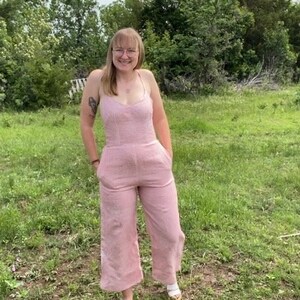 Casual Green One Shoulder Pockets Cotton Strap Jumpsuit Summer TL030