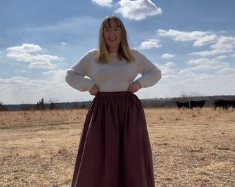 Hand-Dyed Cotton Peasant Skirt | 11 Color Options | Sizes 6-24 | Cottagecore Style