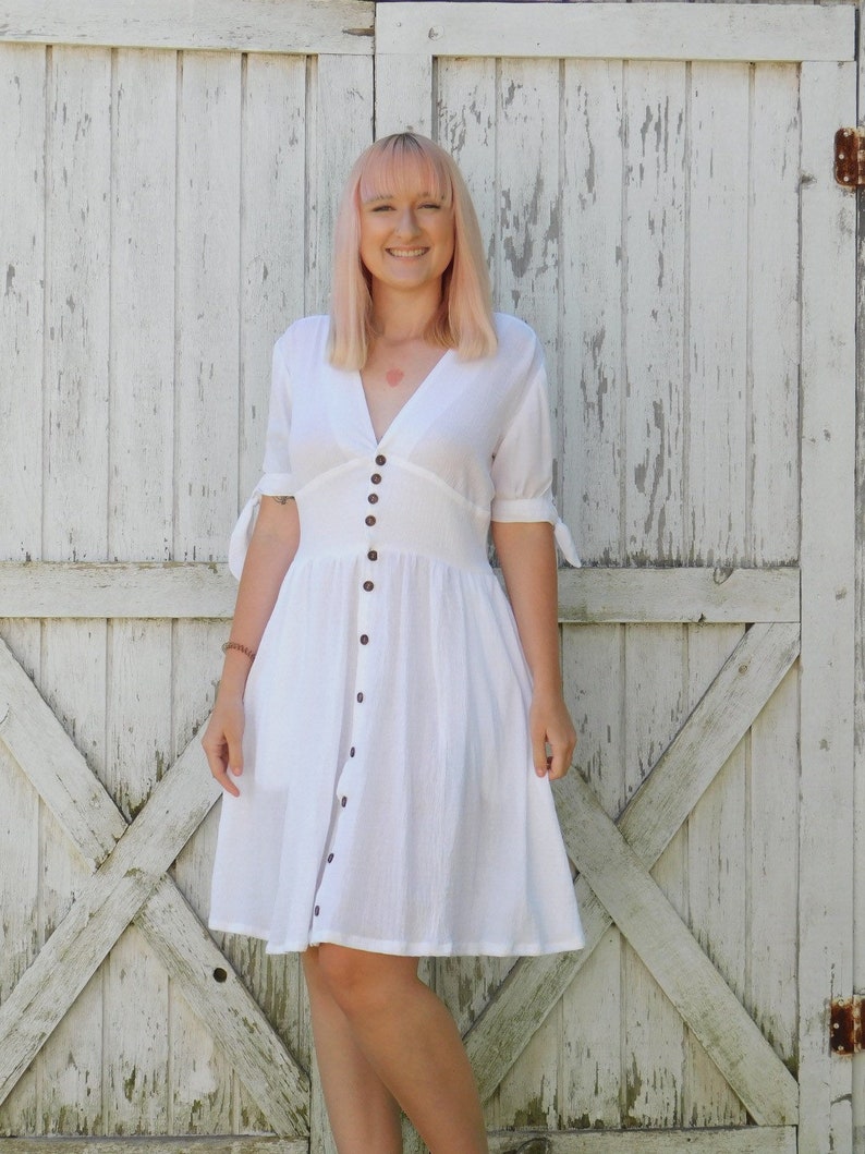 button down dress white sundress dress with pockets summer dresses for women