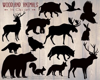 Woodland Animals clip art Forest Animals clip art Animals | Etsy